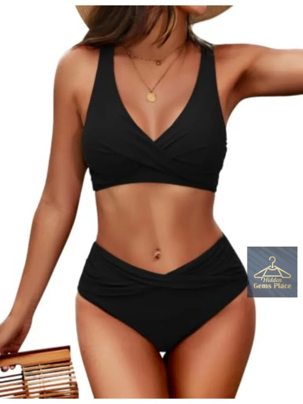 Twist Front Bikini Set Two Piece Swimsuit Push Up Tummy Control